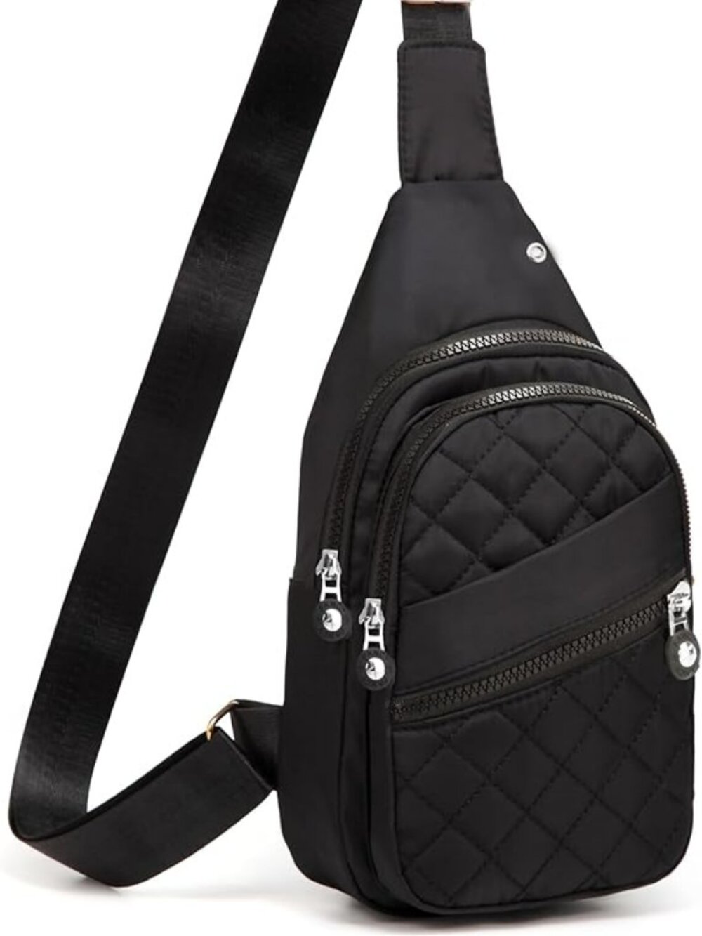 NEW Black Cross Body Sling Bag Crossbody Trendy w Strap Backpack Easy Carry